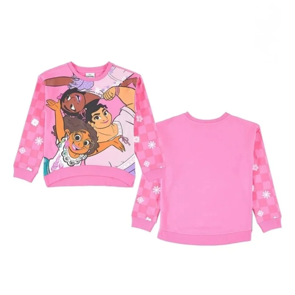 Pink Cartoon Character Sweatshirt with Crew Neck - Picture 2 of 9